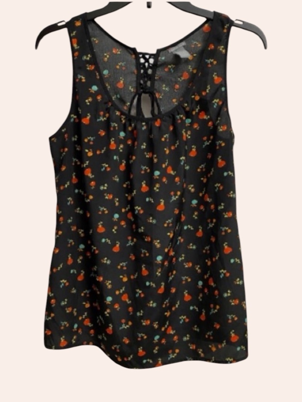 Charlotte Russe Women's Cherries Flowers Beachy Tank Top Size M Cute Coquette